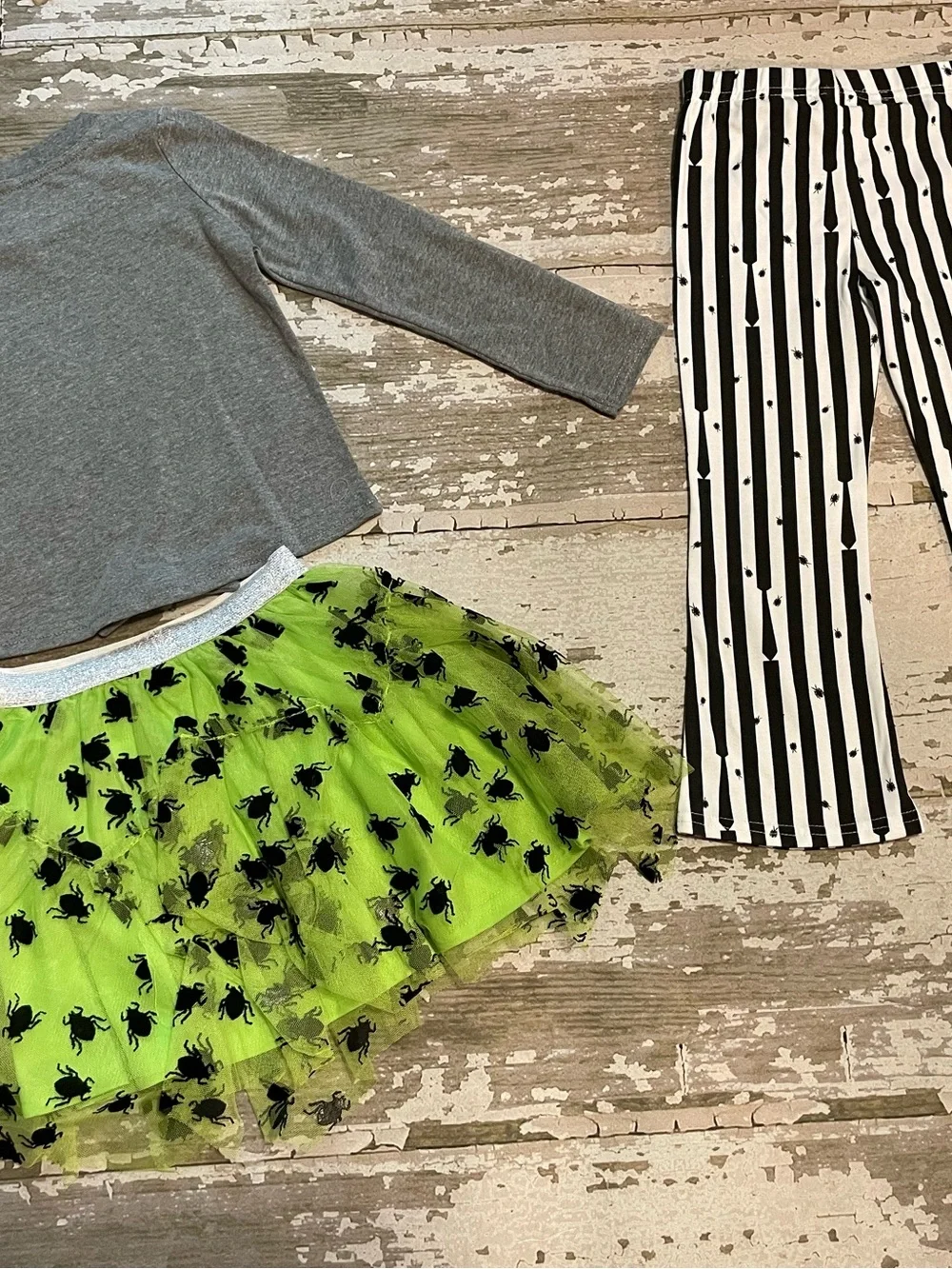 Beetlejuice Toddler Girls Halloween Tutu Costume Outfit 3 Pc 12M 18M 2T 3T 4T